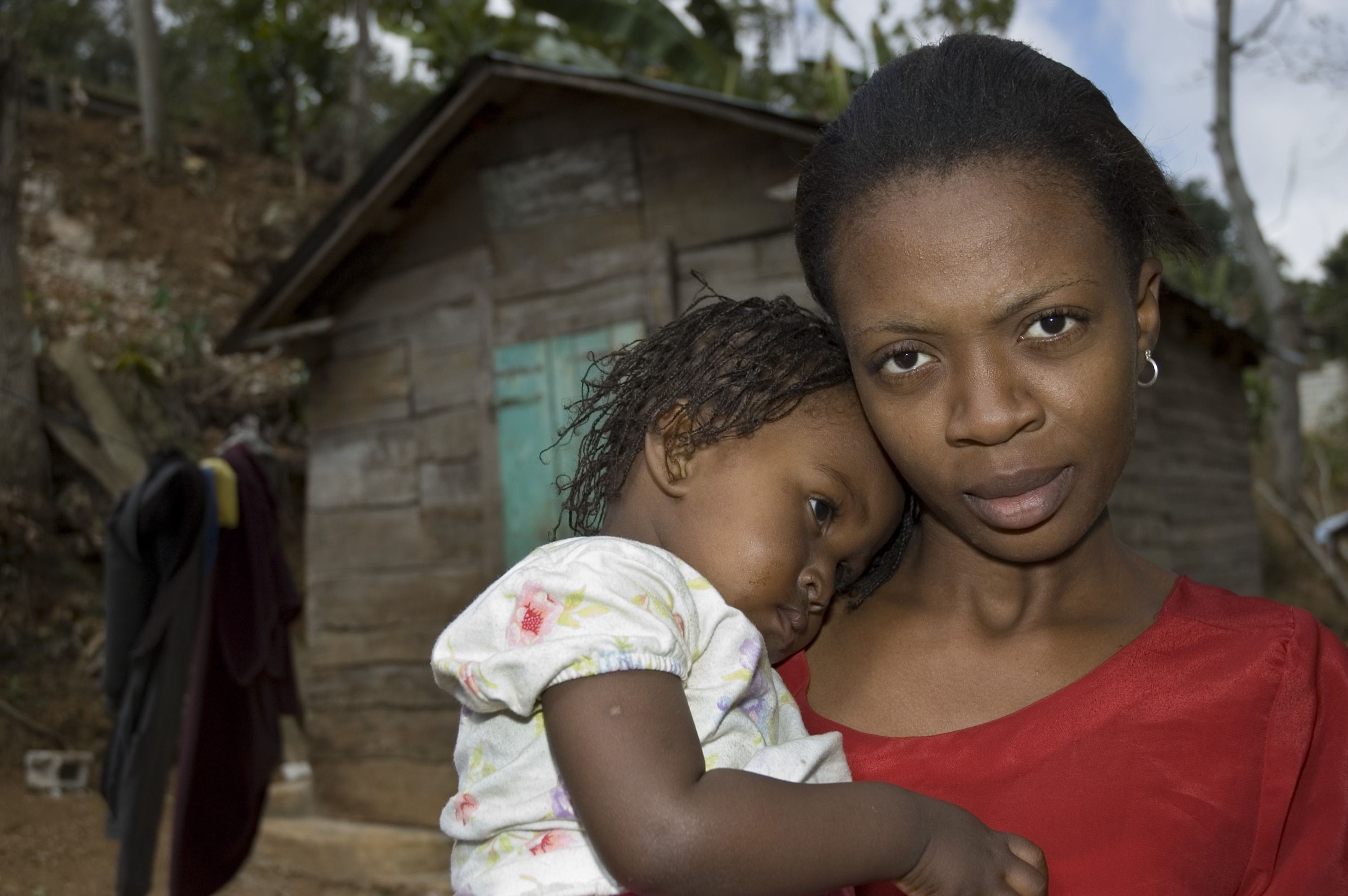 A mother and her child in Fondwa, Haiti.